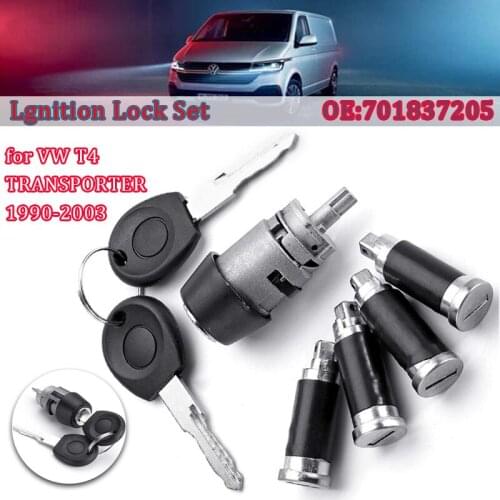 New 7pcs Ignition Switch 4 Door Lock Barrel 2 Keys Set For VW T4 Caravelle MK IV 1990-2003 Transporter Double Barn Doors