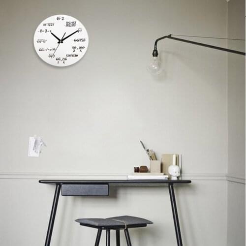 New Modern Home Decor Acrylic Wall Clock Math Equations Wall Mounted Clock Quartz Needles Horloge Watch