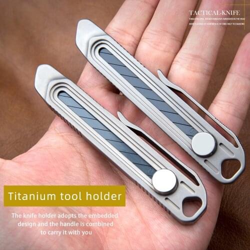 Titanium alloy telescopic knife sharp portable multifunctional pocket knife outdoor camping self-defense knife free ten free bla