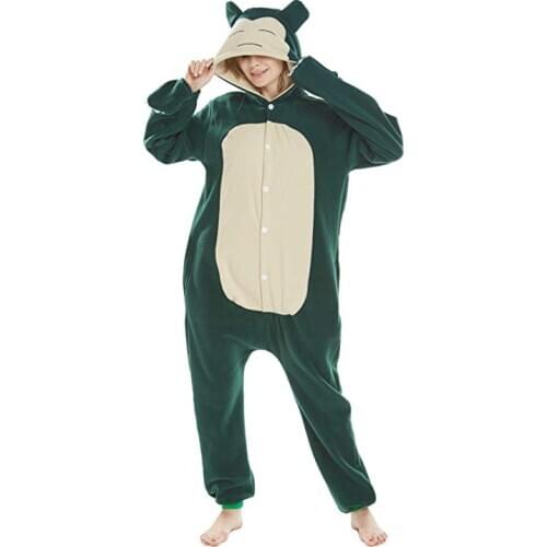 Unisex Adult Pajamas Christmas Costume Snorlax OnePiece Stitch Onesies Cosplay One-Piece Animal Sleepwear for Pyjamas