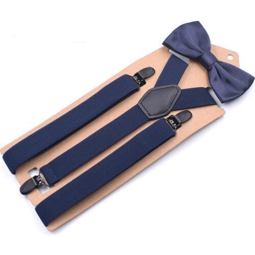 JIERKU Suspenders Set Womans Braces With Bowknot Black Leather 3Clips Suspensorio Fashion Trousers Strap 2.5*105cm