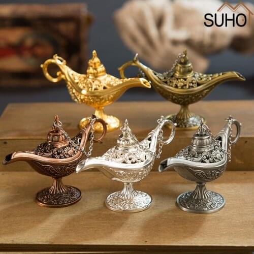 Hot Antique Style Aladdin Magic Lamp Genie Collectors Edition Wedding Table Decor Collectable Classic Arabian Props Aladdin Pot