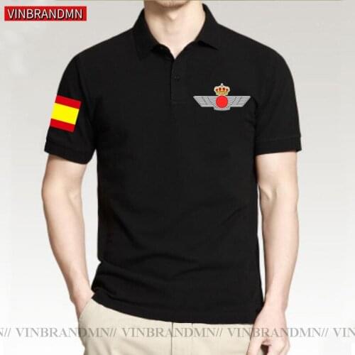 Armed Forces Kingdom of Spain Espana ESP Printed Polo Shirt mens Fashion country Cotton Spanish Military Air Solid Polo Shirts