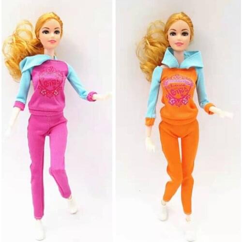 Shirt Hoodie Top Pants Trousers 1/6 BJD Clothes for Barbie Doll Outfit Fitness Tracksuits Sportswear Gym 11.5" Dolls Accessories