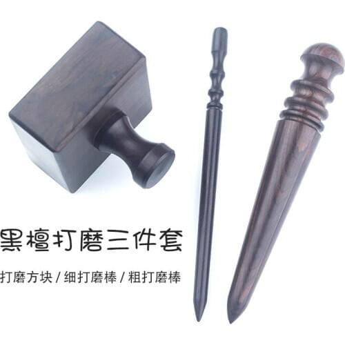 Zipper Sanding Stick Handmade Leather Tool Vegetable Tanned Leather Edge Banding Purple Sandalwood Ebony Sanding Stick Polisher