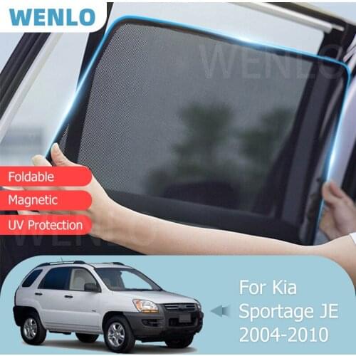 For Kia Sportage JE 2004-2010 Front Windshield Car Sunshade Side Window Blind Sun Shade Magnetic Visor Mesh Curtain Accessories