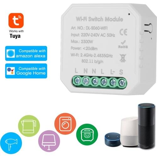 Tuya MINI DIY One Way Smart Switch Small Body APP Remote Control WiFi Switch Timer Light Switch Compatible With Google Home