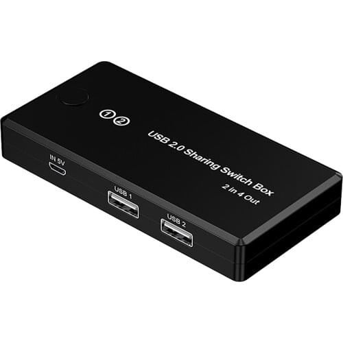 Universal Portable Plug And Play Keyboard Mouse Home Office Printer Switch Hard Drive Share USB 2.0 2 In 4 Out For Scanner