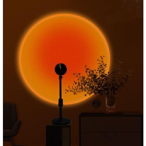 Sunset Projector Lamp Rainbow Atmosphere Led Night Light For TIKTOK Vide Home Bedroom Background Wall Decoration USB Sunset Lamp