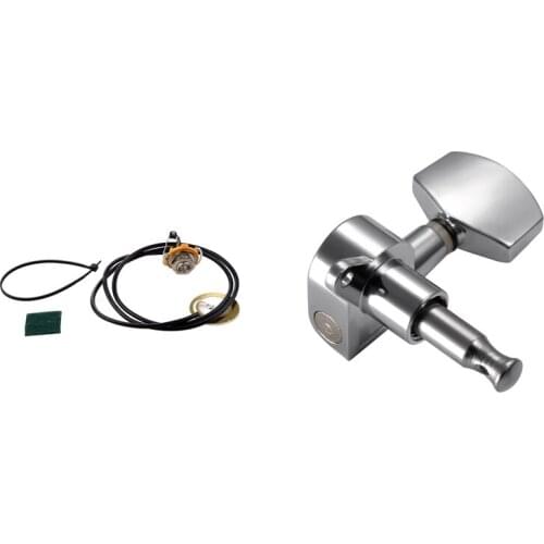 1 Set Guitar Parts Acoustic Pickup Pre-Wired Piezo Amplifier Jack & 12 Pcs Guitar String Tuning Peg Tuner