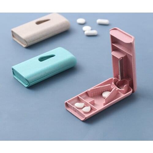 1PC Medicine Pill Holder Case Mini Useful Portable Storage Box Pill Tablet Pill Cutter Divider