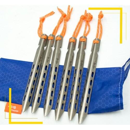1PC Ultralight Titanium Tent Pegs Outdoor Camping Tent Stakes for Sand Heavy Duty Portable Tent Nail for Garden Picnic