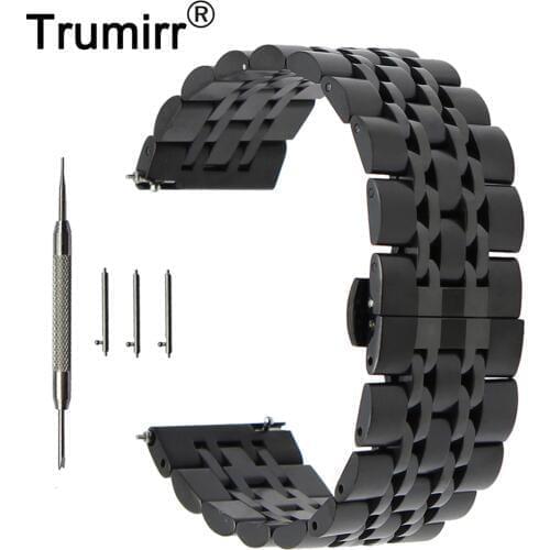 20mm 22mm Stainless Steel Watch Band for Hamilton Butterfly Buckle Strap Quick Release Wrist Belt Bracelet + Spring Bar + Tool