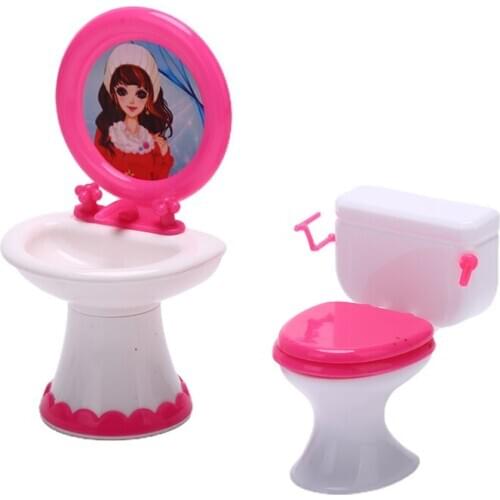 2020 New Dollhouse Furniture Bathroom Modeling Toilet Miniature Toys Dolls Accessories Hot Sale