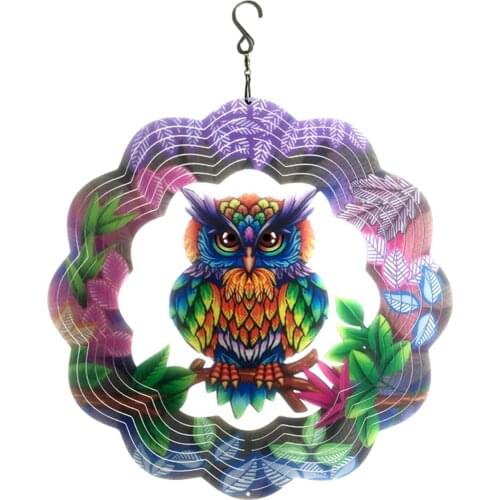 3D Metal Whirligig Hanging Wind Spinner with Hook Wind Chime Patio Decor