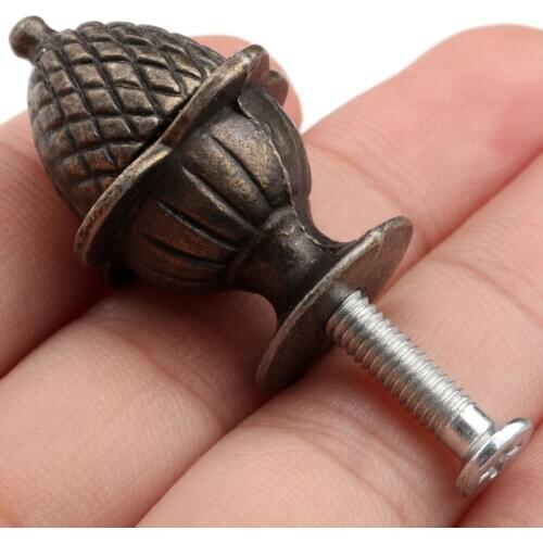 5pcs Metal Handle Pull Knob 30*23mm Antique Bronze Single Hole screw Drawer Cabinet Dresser Cupboard Wardrobe Furniture fittings