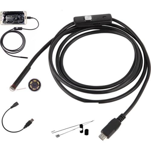 7.0mm Endoscope Automobile Camera Usb Smartphone for Android Cn Plug Soft Wire Mini Camera Waterproof 6 LED Borescope Inspect