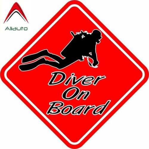 Aliauto Interesting Decal Diver on Board Warning Mark Automobile Motorcycles Decoration Sticker Reflective Accessories,12cm*12cm
