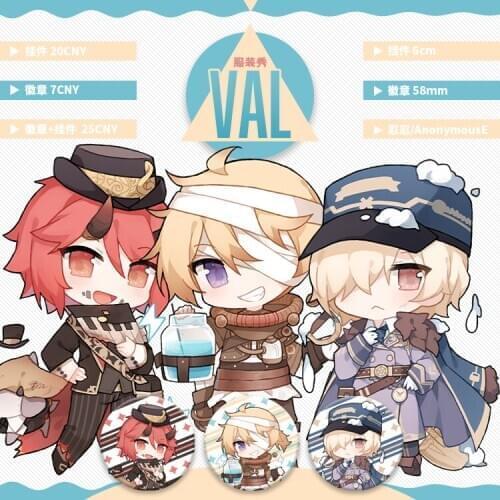 Anime identity V Victor Grantz Prisoner Andrew Game Acrylic Keychain Pendant Keyrings Cute Badge Brooch Button Gifts