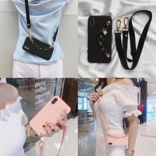 For Samsung Galaxy A 01 11 21 31 41 81 91 51 71 72 12 52 32 42 02s Soft TPU Flowers love Bracelet Strap Rope Case