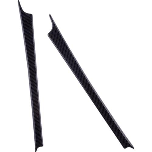 2Pcs Black Console Gear Shift Side Cover Trim Carbon Fiber Fit for Mercedes-Benz C Class W204 2007 2008 2009 2010 2011 2012 2013