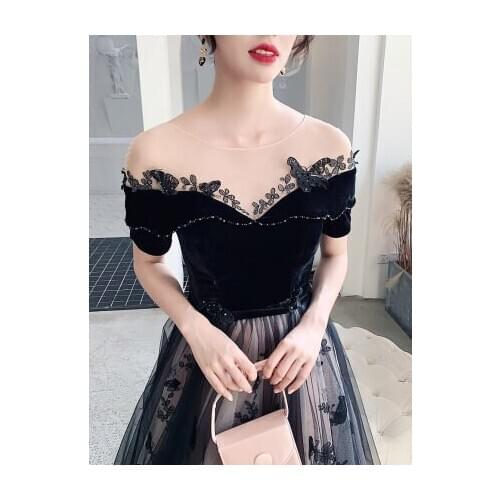 Black embroidery nude veil shoulder longgown Renaissance Gown queen Victorian/Marie Antoinette Belle