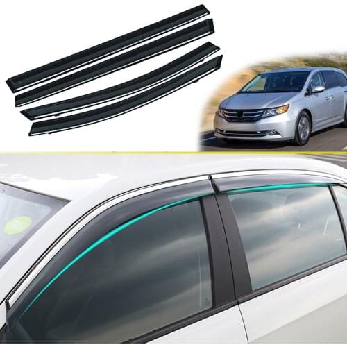 For Honda Odyssey 2015 2016 2017 2018 Car Styling Smoke Window Sun Rain exterior visor Deflector Guard Accessorie 4PC Auto parts