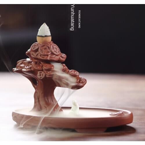 Purple Sand Backflow Incense Burner Sandalwood Black Agilawood "Incense Burner Tea Ceremony Kodo Domestic Incense Stick Holder