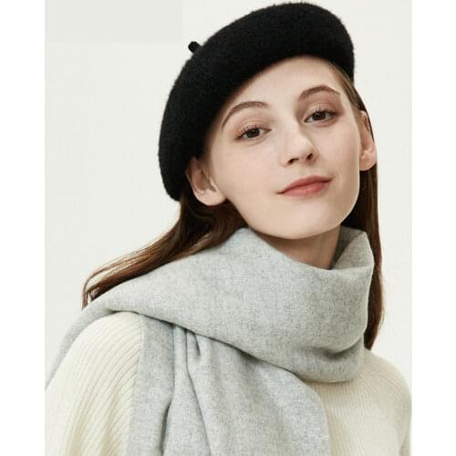 French Women Girl Beret Artist Warm Wool Winter Beanie Hat Cap Vintage Plain Beret Hats Solid Color Elegant Lady Winter Caps