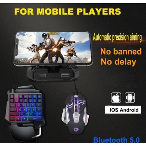 Bluetooth 5.0 Mobile Phone Mouse Gamepad Controller Gaming Keyboard Mouse and Converter For PUBG Gaming Combos IOS Android