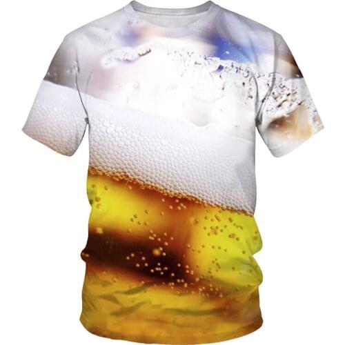 Plenty of food Hot-selling 3DT shirts Summer theme casual and comfortable 3D printing mens and womens hip-hop short sleeves