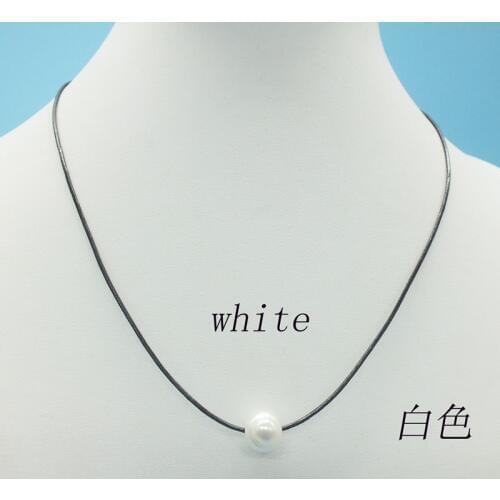 Natural 1MM Brown Leather Rope, 11MM, Natural, Single, Baroque Pearl Necklace, Handmade Jewelry, Boho, Festival Gift 17"