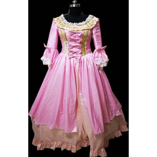 2020 New pink victorian Halloween Cosplay dress Colonial Georgian Renaissance Gothic Historical dress D-351