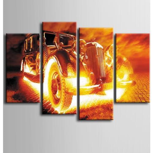 Wholesale Framed Printed Abstract car series Painting Sitting Room Decor Print Poster Picture Canvas Painting Home Decoration