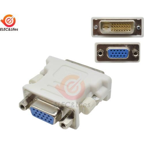 DVI to VGA Adapter Converter DVI 24+1 Pin Male to VGA Female 1080P Video Converter for HDTV Computer PC Laptop Projector