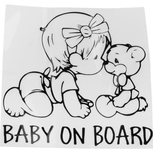 "BABY ON BOARD" with Teddy Bear Sign Vinyl Decal Sticker for Car Truck