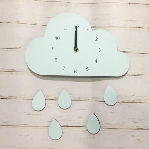 Nordic Kids Room Cloud Clock Wall Hanging Decor Wood Cloud Clock For Kids Room Decor Nordic Style Clock Wall Decor Room Decor
