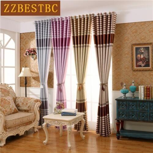 4 colors modern striped shade curtains for living room Window Kitchen high quality blackout curtains for office bedroom