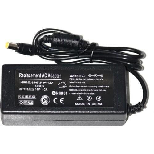 14V 3A AC adapter charger for Samsung SyncMaster 15" 17" 18" 19" 20" 22" 24" 27" screen TFT LED monitor TV notebook power supply