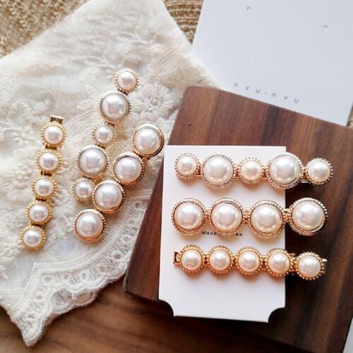 1 Pcs Korea Fashion Imitiation Pearl Hairpins Hair Accessories Crystal Rhinestones Women Girls Hair Clips Hairgrip New arrival