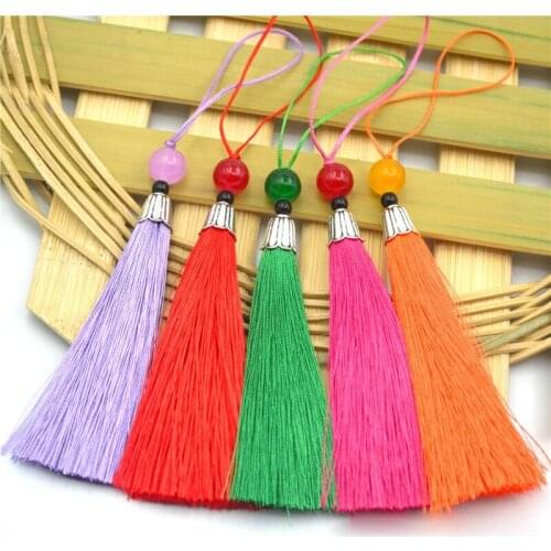 10-50Pcs Alloy Jade Bead Retro Tassels DIY Crafts Ornament Clothes Home Textile Accessories Home Decor Fan Pendant Color Fringe