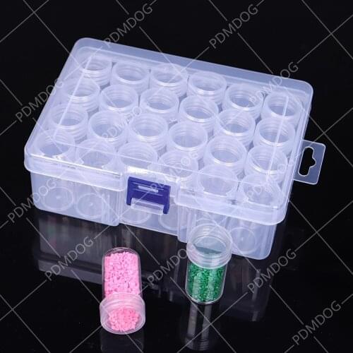 24/66 Grid Diamond Painting Accessories Tool Beads Box Full DIY Accessories Plastic Storage Container Jewelry Drill Storage Box