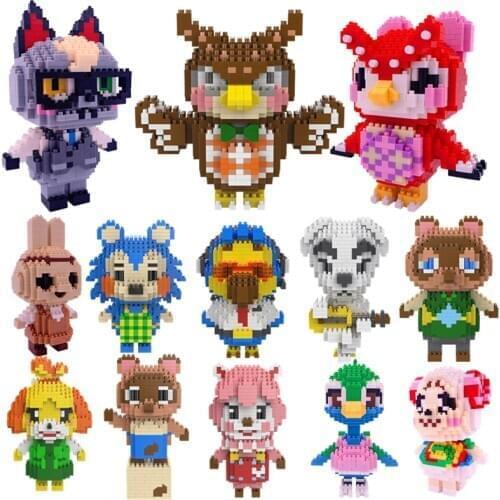 28 styles Animal Crossing Blocks Raymond legoeing 3D Model DIY Mini Celeste Zucker Bricks Building Toy for Children Gift