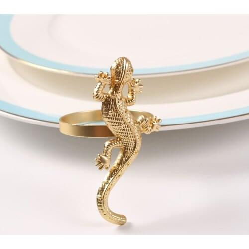 30pcs New creative tablecloth button lizard napkin button gecko napkin ring animal napkin ring paper napkin ring