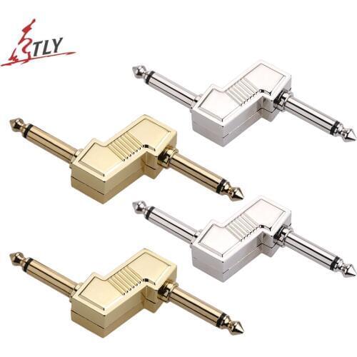 4Pcs AROMA Zinc Alloy Z Type 6.35 mm 1/4" Guitar Effects Pedal Connector Audio Adaptors Connecting Jack