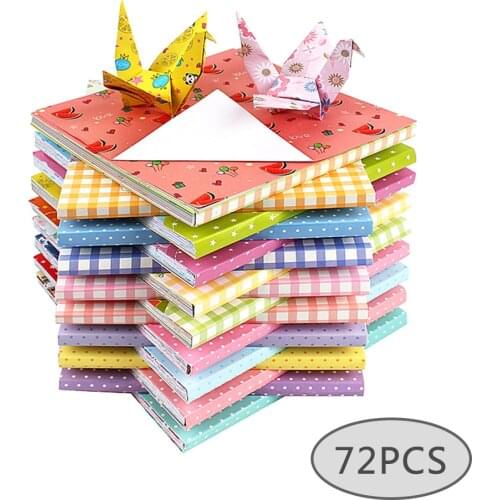 72pcs Square Origami Paper single Sides Solid Color Folding Paper Multicolor Kids Handmade DIY Scrapbooking Craft Decor