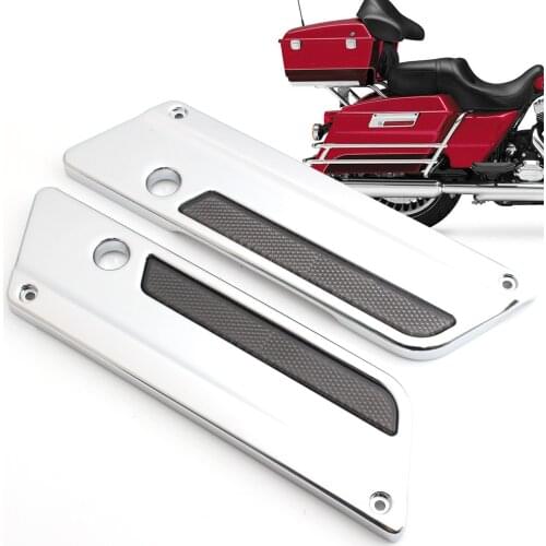 ABS Plastic Motorcycle Saddlebag Latch Cover Smoke Reflectors For Harley Touring Road King Electra Street Glide 1993-2013