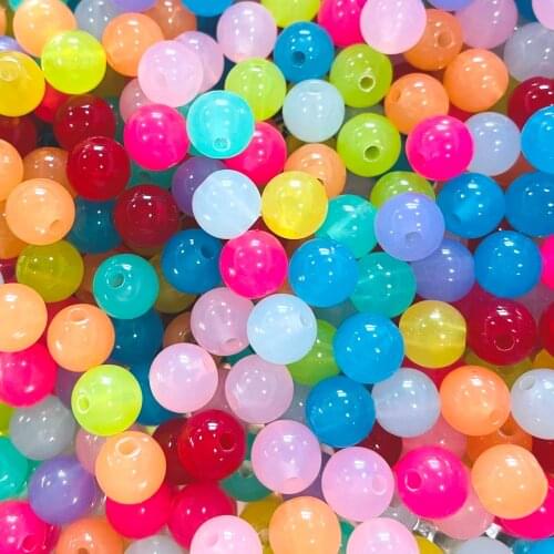 DIY Acrylic Translucent Beads for Jewelry Bracelet Necklace Making Lovely Round Beads for Adults Teenagers Handmade Crafts