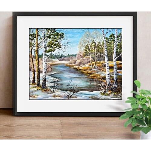 Diamond Embroidery Winter Forest Full Square Rhinestone 5D DIY Diamond Painting Cross Stitch Mosaic Decor Home Gift