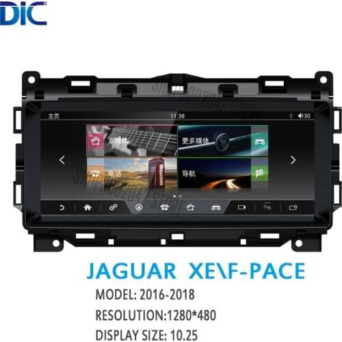 DLC android system 4.4.4 car navigation GPS player 10.25 car styling bluetooth dual system video For Jaguar XE\ F-pace 2016-2018